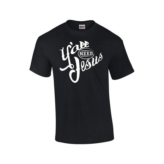 Ya'll Need Jesus Christian Short Sleeve T-shirt-Black-Small