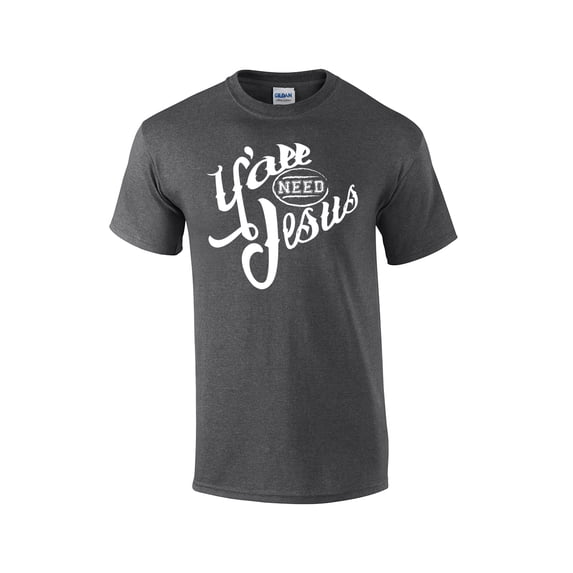 Ya'll Need Jesus Christian Short Sleeve T-shirt-heathergray-5xl