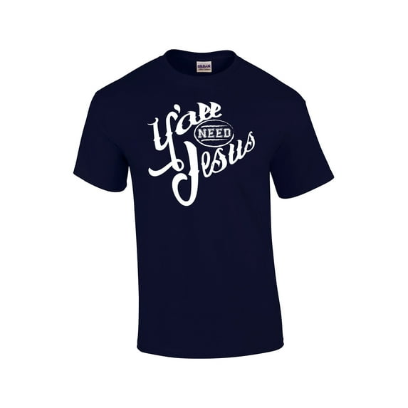 Ya'll Need Jesus Christian Short Sleeve T-shirt-navy-4xl