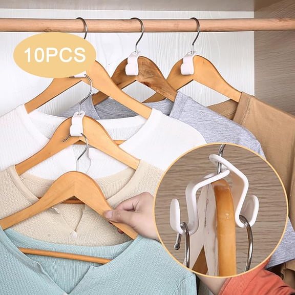 YaChu 10Pcs Clothes Hanger Connector Hooks, Stackable Hanger Connection Hooks - Double Your Closet Space with Functional Design