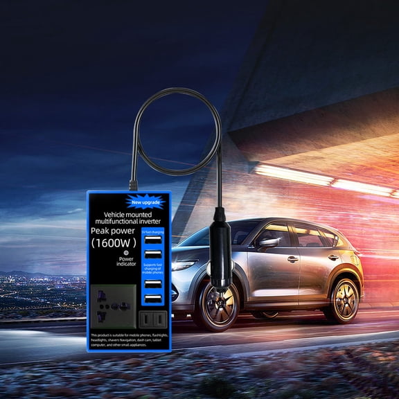 YaChu 200W Power Inverter 12V DC to 110V AC Car Plug Adapter Outlet Converter with Fast Charging Ports