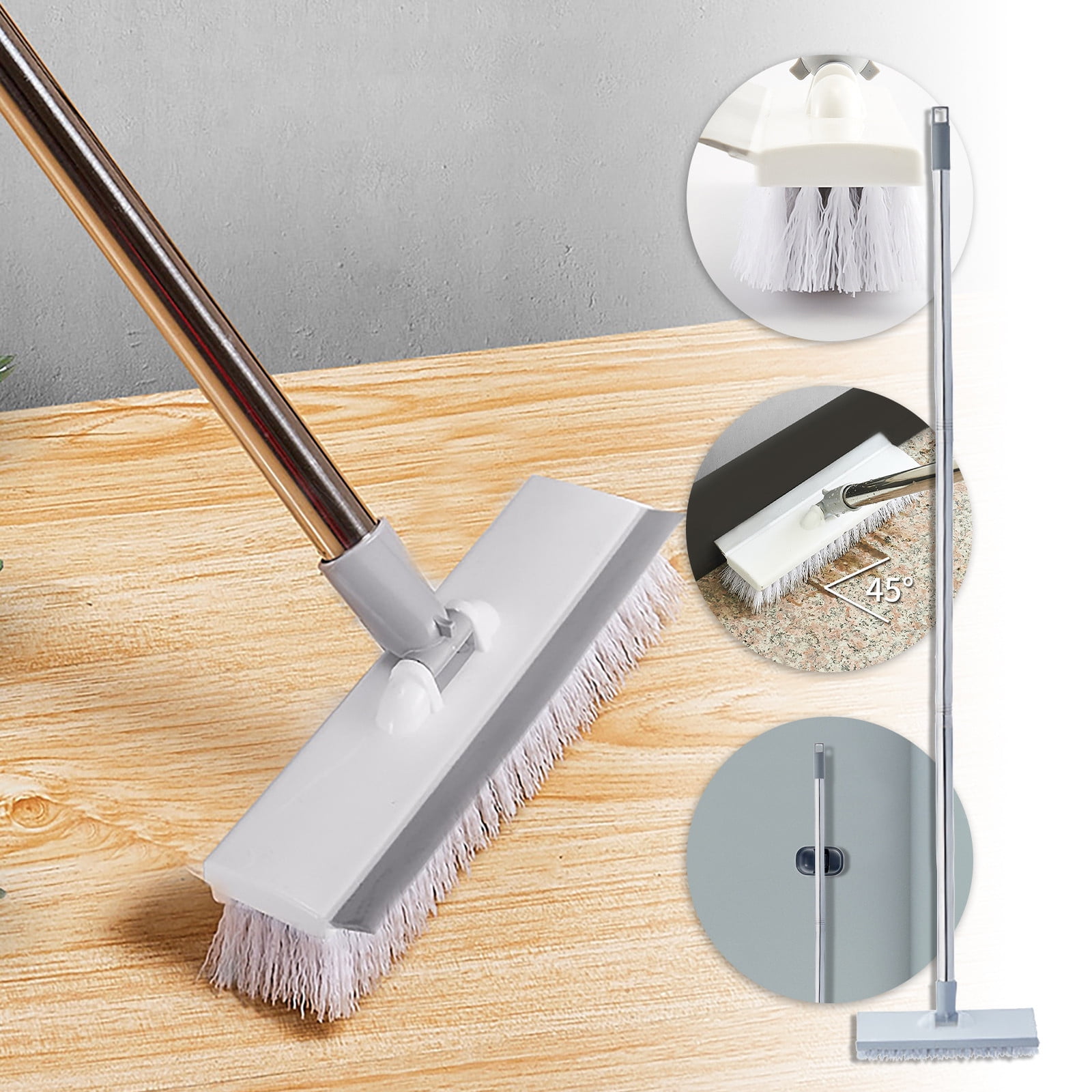 YaChu Floor Scrubber Brush, 2In1 Deck Scrubber Brush With Long Handle