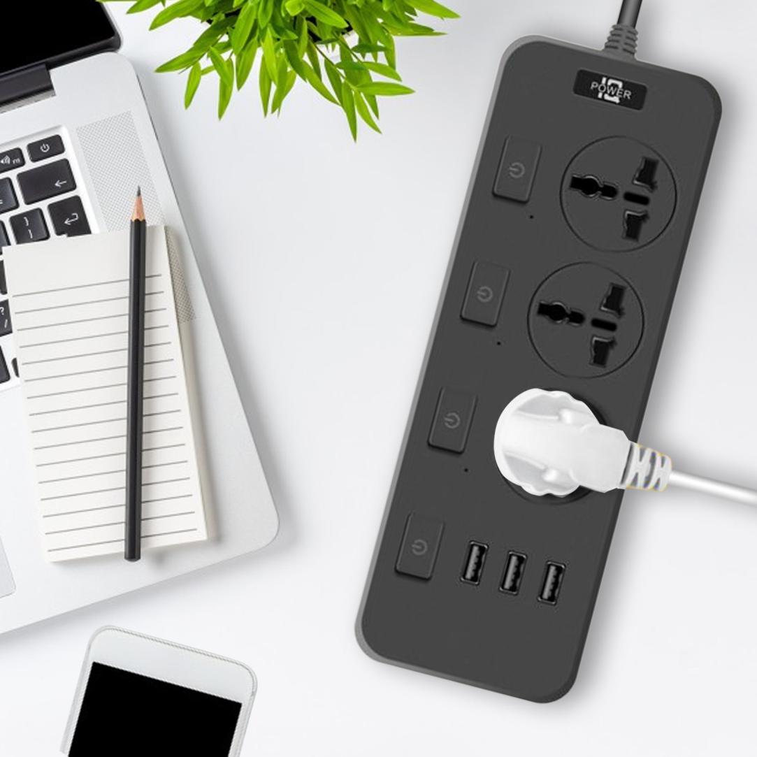 Yachu home multifunctional with switchs us gauge strip long power cord