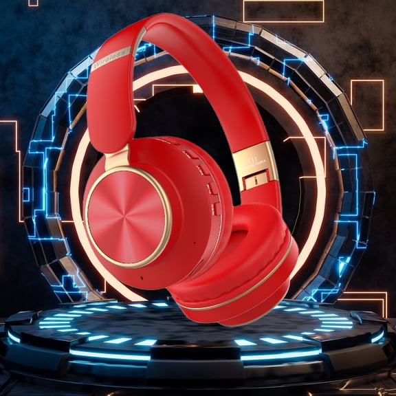 YaChu Over-Ear Wireless Gaming Headset with Microphone, Red