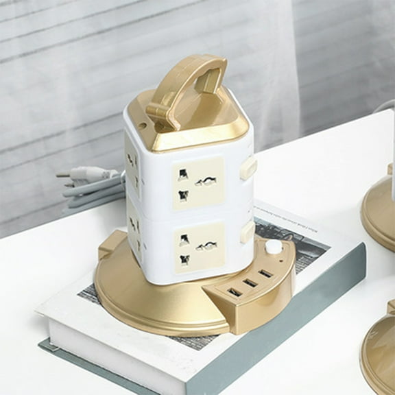 YaChu Power Strip Surge Protector-Power Strip Tower With 3 Usb Ports&8 Universal Socket Plugs , 6.6 Feet Long Extension Cord-Universal Charging Station Vertical Socke