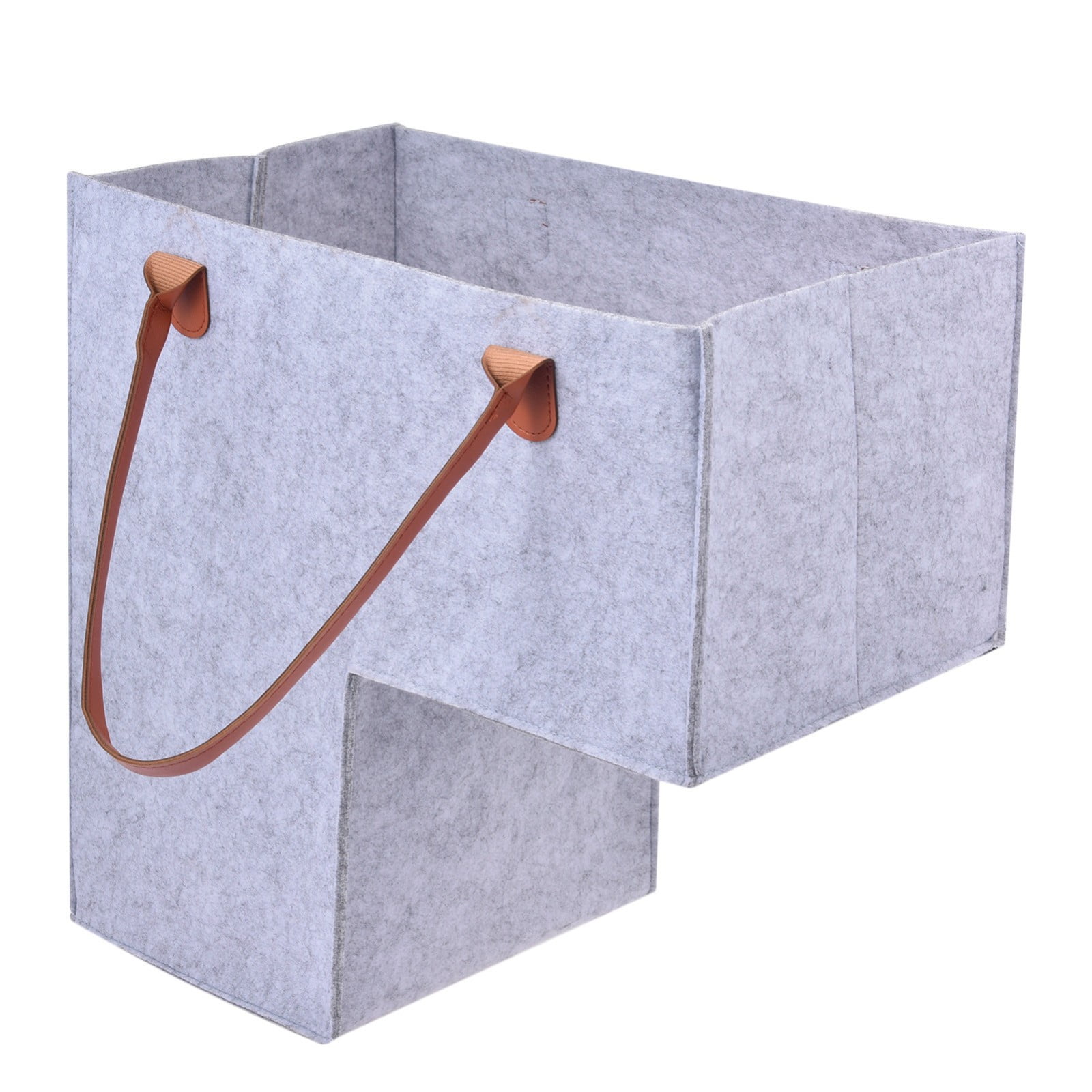 YaChu Staircase Organizer Basket Staircase Basket Foldable Lshaped Synthetic Leather Handle