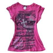 YaEYa 2000s Tops Y2k Grunge Shirts Emo Clothes Girls Vintage Graphic Tee Y2k 2000s Goth Top Women Mcbling Short Sleeve Streetwear Red,S