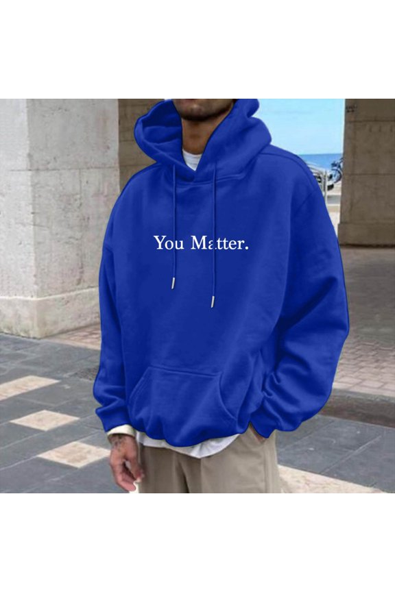 Dear Person Behind Me Graphic Hoodies for Men Funny Novelty Pullover Sweatshirt Xmas Gifts Sincerely Yours Hoodie Blue XL