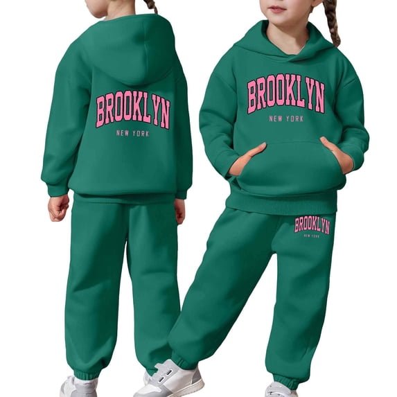 YaEYa Girls Outfits Long Sleeve Hooded Sweatshirt and Jogger Sweatpants Clothing
