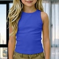 thumbnail image 1 of YaEYa Girls Ribbed Tank Top Fitted Sleeveless Racerback Athletic Workout Top Summer Exercise Yoga Gym Shirts Fits for Kids 4-14 Years, 1 of 10