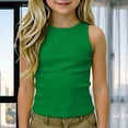 thumbnail image 1 of YaEYa Girls Ribbed Tank Top Fitted Sleeveless Racerback Athletic Workout Top Summer Exercise Yoga Gym Shirts Fits for Kids 4-14 Years, 1 of 10