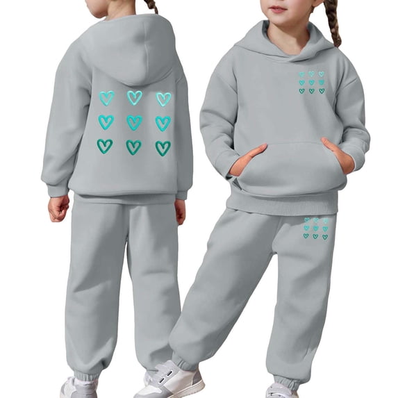 YaEYa Outfits for Girls Long Sleeve Sweatshirt Pullover Tops + Joggers Pants Preppy Fall Outfits Sweat Suit