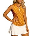 thumbnail image 1 of YaEYa Women's Sleeveless Golf Polo Quarter Zip Collared Moisture Wicking Tennis Shirt Quick Dry 1/4 Zip Sports Tank Top Collared Slim Athletic Shirt (Yellow,S), 1 of 5