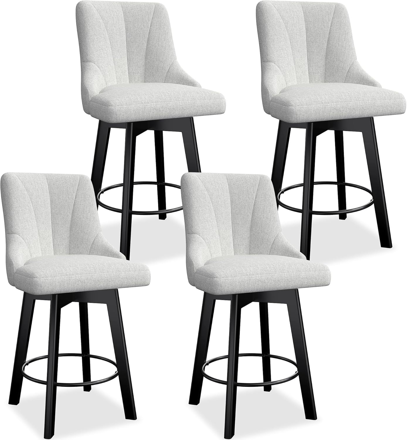 YaFiti Bar Stools with Backs Set of 4, 24" Counter Height Bar Stools ...