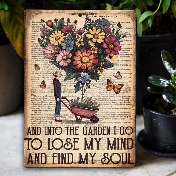YaHaku And Into The Garden I Go To Lose My Mind And Find My Soul Retro Metal Aluminum Tin Sign Vintage