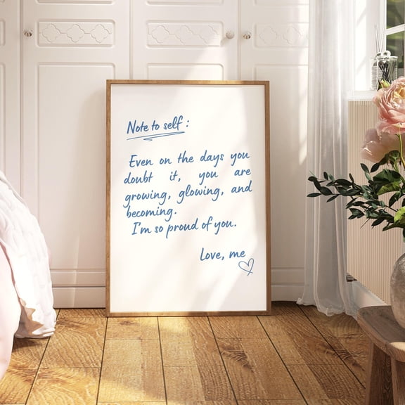 YaHaku Blue Print Girl Daily Reminder Poster Empowering Note to Self Print Uplifting quote Gift