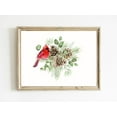 thumbnail image 1 of YaHaku Cardinal Christmas Poster | Watercolor Cardinal Wall Art | Winter Home Decor | Cardinal Painting Decor | Cardinal and Pine Branches Poster, 1 of 3