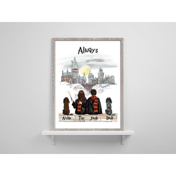 YaHaku Christmas Gift For Couple Wizard Couples print personalised anniversary gift for her customized Acrylic Plaque Pottery Gift for women