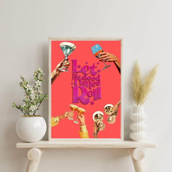 YaHaku Cocktail Wall Art, Happy Hour Poster, Drink Recipe, Funny Bar Cart Decor, Cheers Party Kitchen Artwork