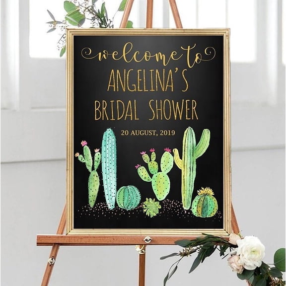 YaHaku Custom Fiesta Wecome, Fiesta Theme, Gold Welcome, Succulent Welcome, Bridal Shower Welcome, Fiesta Shower Poster, Cactus Engagement