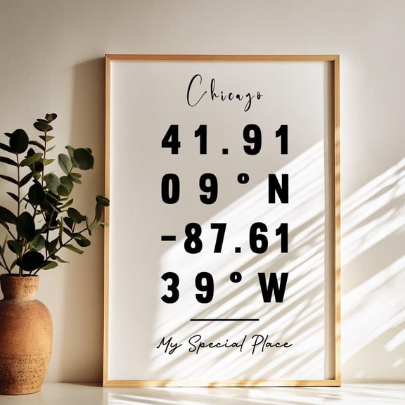 YaHaku Custom Location Coordinates Print, City Prints, Custom Location Print, Wedding Gift, Gift for Couple, Living Room Decor, Wall Art Decor