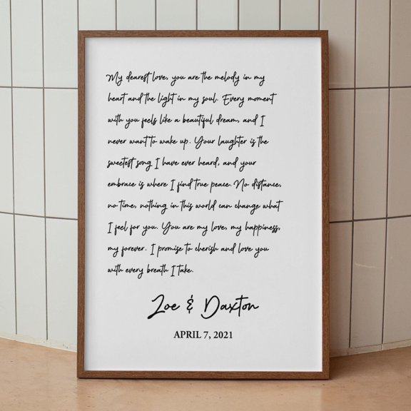 YaHaku Custom Speech Wall Art Print, Typography Wall Art, Quote Wall Art Print, Valentine's Day , Customized , for Girlfriend