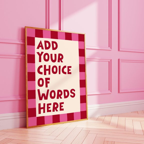 YaHaku Custom Two-Tone Typography Print: Groovy Personalized Wall Art