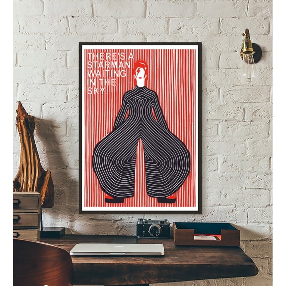 YaHaku David Bowie Starman Poster, David Bowie Starman Print, The Rise and Fall of Ziggy Stardust and the Spiders from Mars Wall Art DBS1
