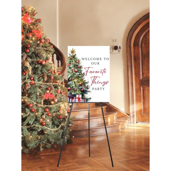 YaHaku Editable Favorite Things Party Welcome Poster Christmas Party Entrance Poster, Christmas Tree, Party Decor,