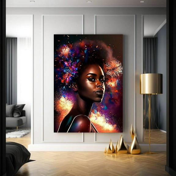YaHaku Fireworks Wall Art Abstract art Afrocentric Gift for Her Wall Art Poster