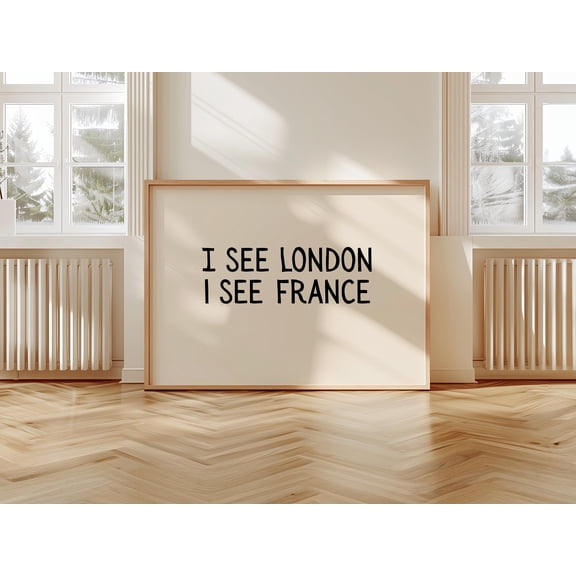 YaHaku Funny Bathroom Wall Art , I See London I See France Poster, Toilet Humor, Large Horizontal Print