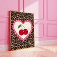 thumbnail image 1 of YaHaku Leopard Heart Cherry Print - Pink & Red Wavy Wall Art, 1 of 3