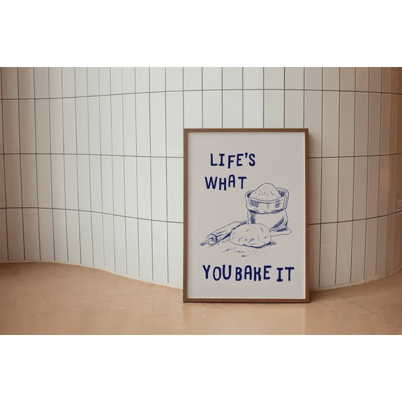 YaHaku Life's what you bake it Art Print | Funny Baking Kitchen Print Kitchen Decor Kitchen Wall Art Kitchen Poster, Baker art print Baking gifts