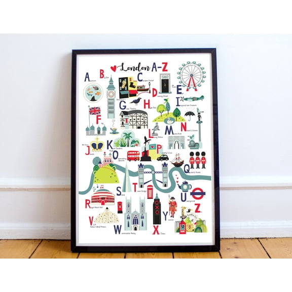 YaHaku London Alphabet Art: Landmark Souvenir