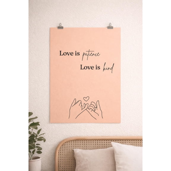 YaHaku Love Is Patience Love Is Kind Wall Art | Love Quote Poster | Romantic Gift |