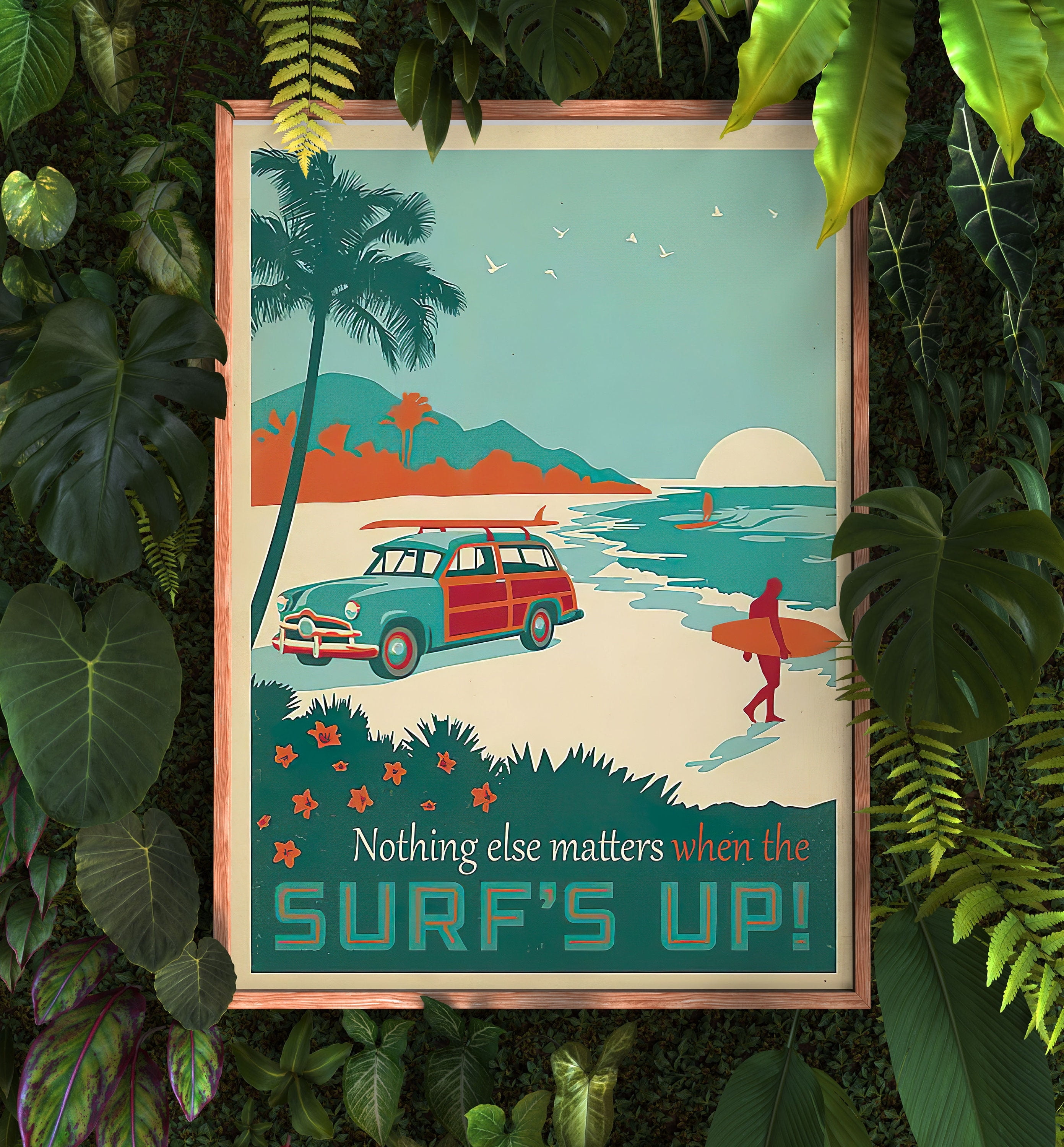 YaHaku Nothing Else Matters When The Surf's Up Poster, Love Surfing ...
