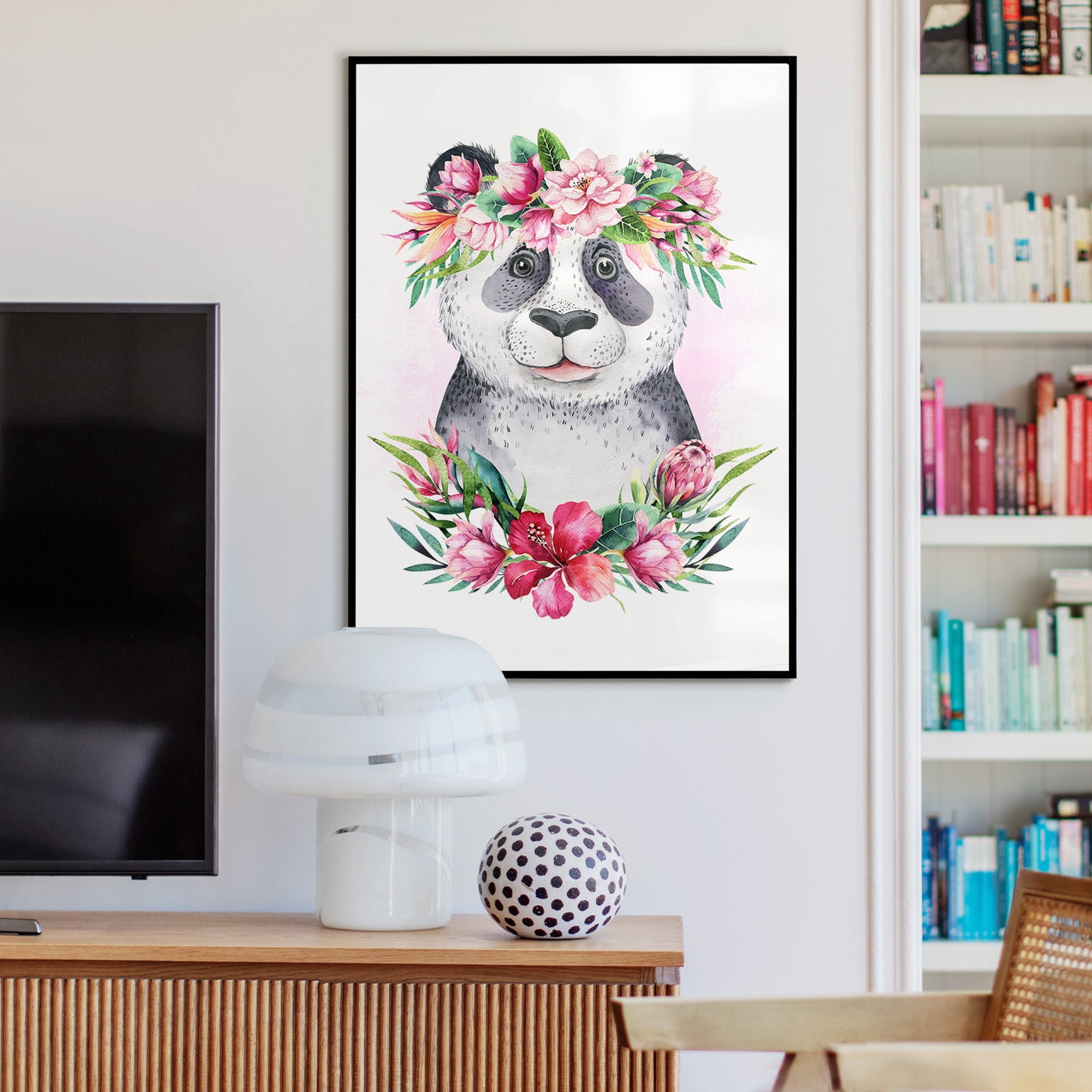 YaHaku Panda Poster - Panda Wall Decor - Panda Watercolor Print ...