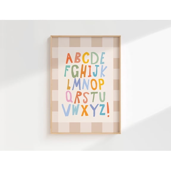 YaHaku Quirky Alphabet Print for - Bold and Playful Wall Art for Nursery, Playroom, or Bedroom - ABC Decor