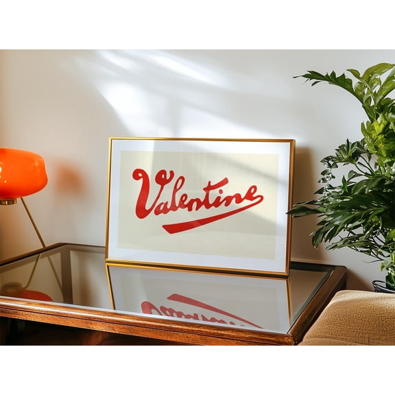 YaHaku Retro Valentine Script Print Valentines Day Art Poster Kitchen Wall Art Valentine Home Decor Kitchen Decor Holiday Gift for Friend