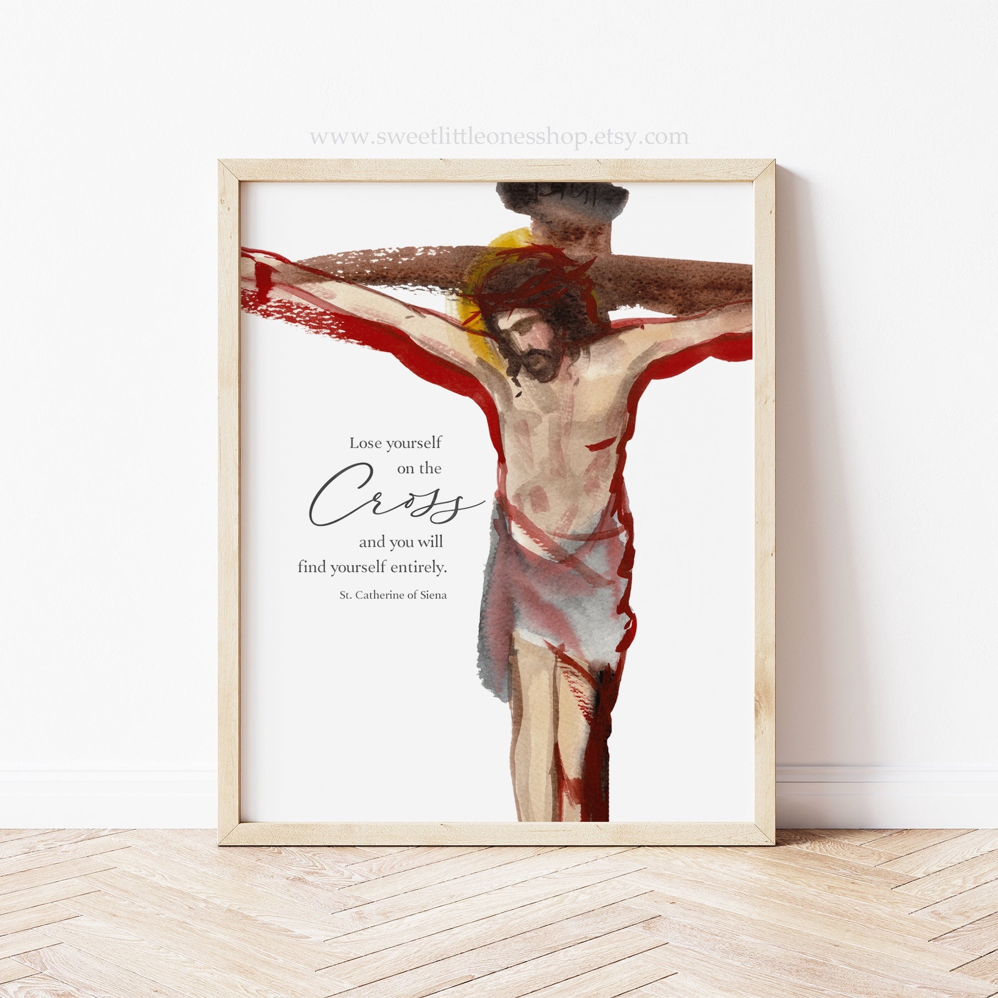 YaHaku St Catherine of Siena Crucifix Wall Art Cross Quote Print ...