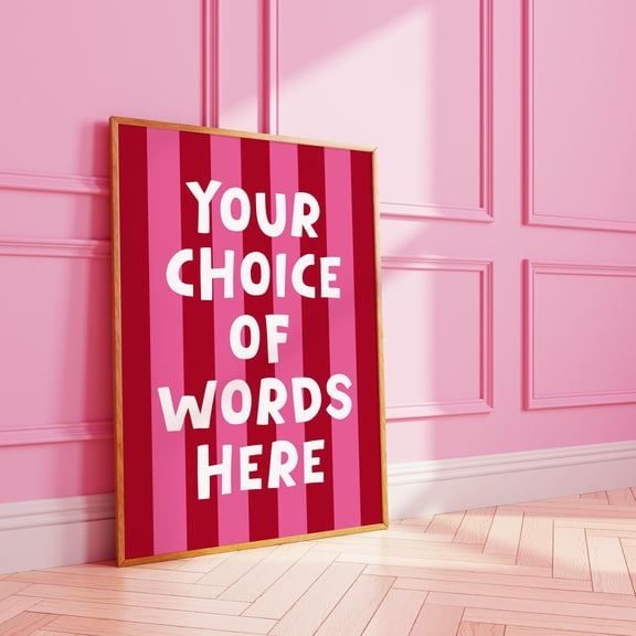 YaHaku Striped Blocky Custom Quote Print | personalised art