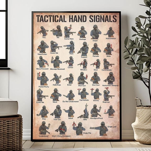 YaHaku Tactical Hand Signals, Military Poster, Swat Gifts, Military Gifts, Fathers Day Gift, Military Wall Hanging, US Army Wall Decor, Dad Gifts