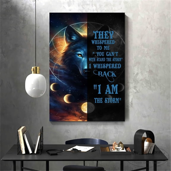 YaHaku They Whispered To Me Wolf Poster, Motivational Inspirational Quotes Poster, Wolf Wall Art Decor, Home Decor UML883