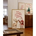 thumbnail image 1 of YaHaku Vintage Christmas Wall Art, Santa Claus Reindeer Print Retro Holiday Poster Merry Little Christmas Decoration Festive Home Decor, 1 of 3