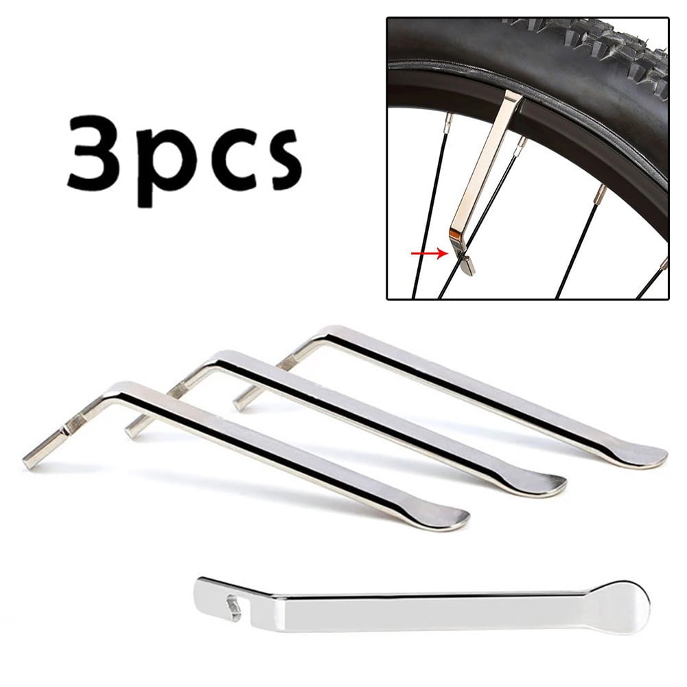 YaSaLy 3Pcs Motorcycle Bicycle Tire Changing Levers Tires Spudger Stainless Steel Spoon Tire Iron Rim Opener Lever Changer Repair Tool