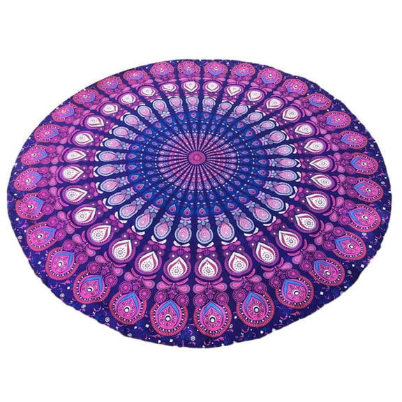YaSaLy Beach Mat Mandala Round Table Cover Tapestry Yoga Indian Blanket Towel Picnic