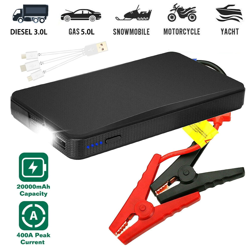 YaSaLy 20000mAh Car Jump Starter with USB Quick Charge,12V Portable  Emergency Starting Power Pack Auto Battery Booster Box Charger