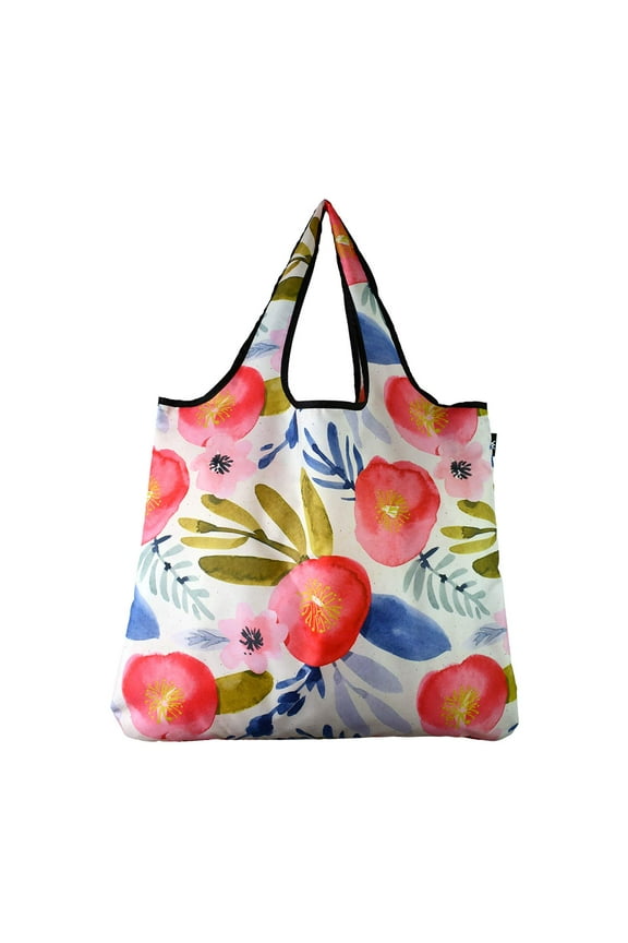 YaYbag JUMBO Size, Fashionable Reusable Shopping Bags, Reusable Grocery Bags, Reusable Produce Bags, Washable Reusable Bags, Foldable Reusable Bags, 55 lbs Heavy Duty Polyester, Watercolor Floral