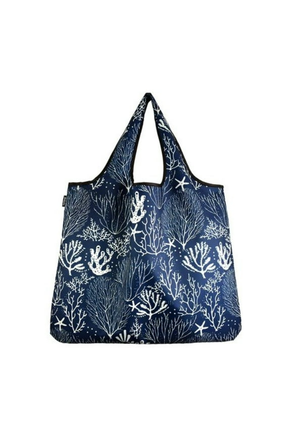 YaYbag JUMBO Size, Fashionable Reusable Shopping Bags, Reusable Grocery Bags, Reusable Produce Bags, Washable Reusable Bags, Foldable Reusable Bags, 55 lbs Heavy Duty, Coral Reef