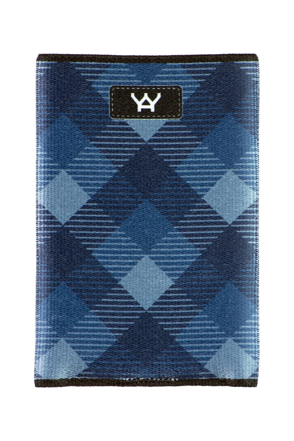 YaYwallet - Credit Card Holder - Minimalist Wallet - Navy Plaid